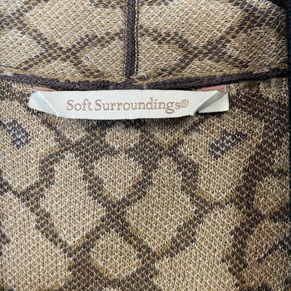 Soft‎ Surroundings Leopard Cardigan Sweater Womens Small Brown Long Sleeve Open - Picture 5 of 11